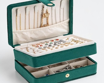 Travel Jewelry Organizer Box 2 Layer Portable