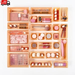 Clear Drawer Organizer Set 25 Pieces