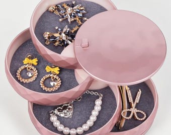 Rotating Travel Jewelry Organizer Box