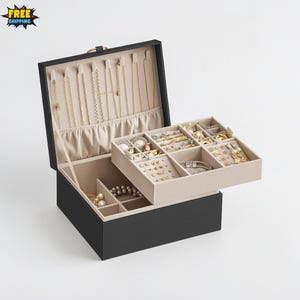 Elegant 2 Layer Jewelry Organizer Box