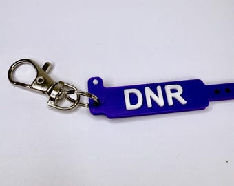 DNR Wristband Clip, Dark Humor Nurse Accessory, Purple Hospital Band, ICU Hospice - Badge Buddy