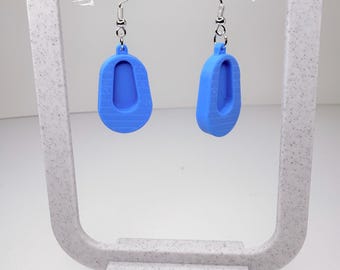 Medische bedpan - blauw - oorbellen