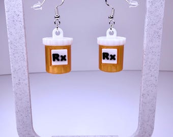 RX Pill Bottle - Funny Pharmacy Tech Gift, Pharmacist Humor - Earrings