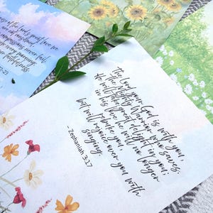 Floral Watercolor Bible Tip-In Sheets, Printed Loaded Bible Christian Journaling Inserts , Collection One image 13