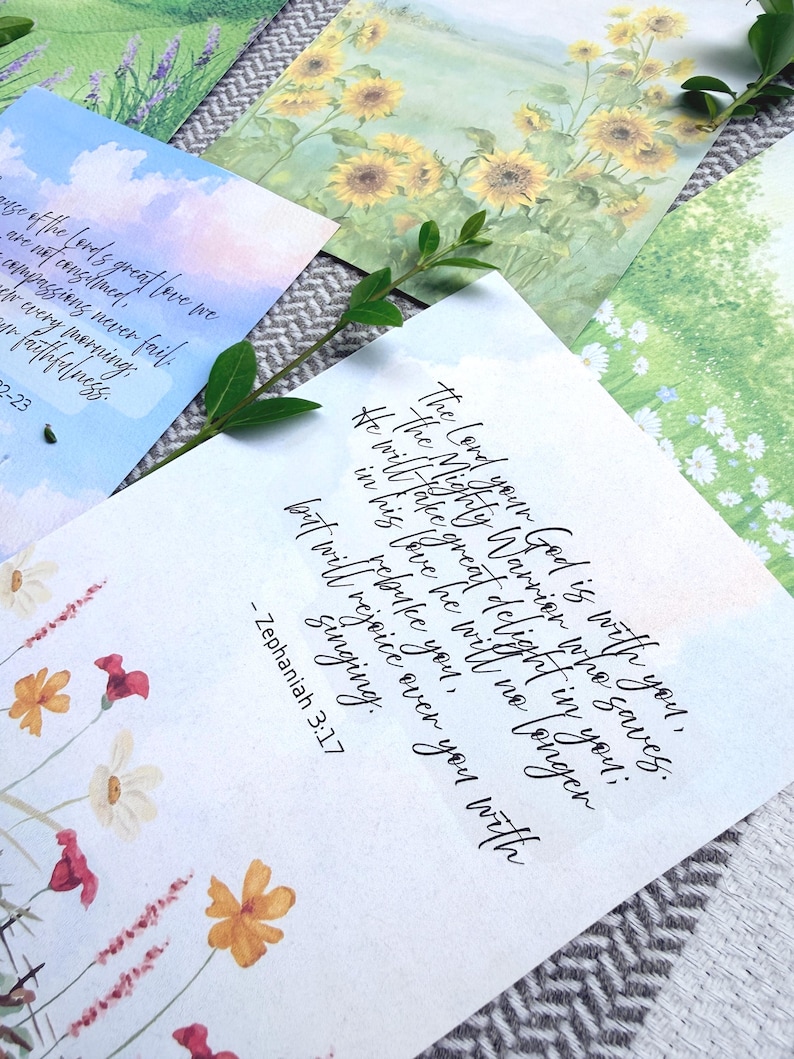 Floral Watercolor Bible Tip-In Sheets, Printed Loaded Bible Christian Journaling Inserts , Collection One image 13