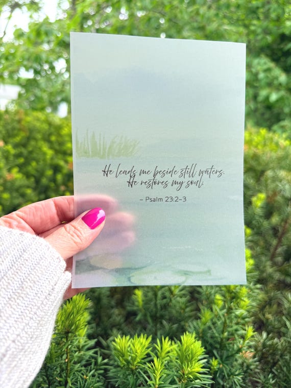 Vellum Watercolor Floral Tip-Ins | Translucent Printed Catholic & Christian Verse Bible Inserts