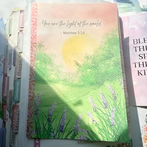 Floral Watercolor Bible Tip-Ins | Scripture Art Journaling Inserts (PDF Download)