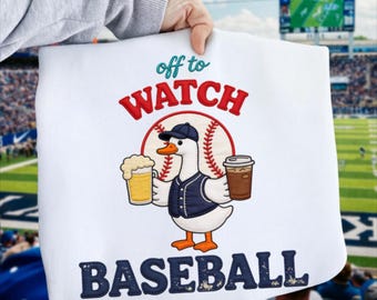 Off to Watch Baseball PNG Funny Goose Design, Baseball Mom Game Day Sublimation, Sports Mama Tee Shirt Print, Home Run Digital Download