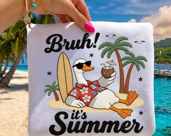 Bruh It’s Summer Goose PNG, Funny Meme Shirt Design, Retro Snarky Animal Art, Beach Vacation Digital Download, Summer Vibes Tee Print