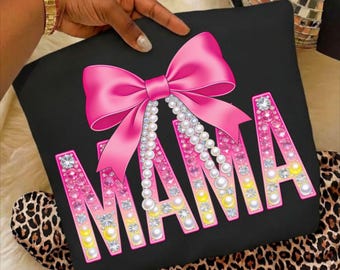 Neon Striped Mama Floral PNG Sublimation Design Digital Download Trendy Mom Shirt DIY Preppy Mother's Day Gift Blooming Her - Neon mama