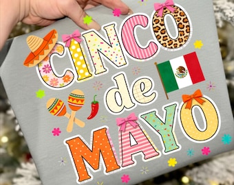 Cinco De Mayo Mexico Floral Bow Png Digital Download Preppy Celebration Fiesta Patchwork Leopard Sombrero Chili Pepper Graphic Element