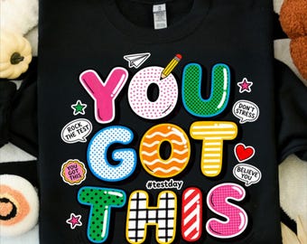 Retro Neon You Got This Testing Day PNG Teacher Test SVG Motivational Exam Shirt Design STAAR Final Digital File Download