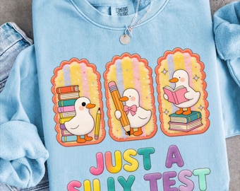 Funny School Duck PNG, Silly Test Day Design, Colorful Teacher Testing, Coquette Bow Duck, Student Inspiration Gift, Trendy Test Shirt