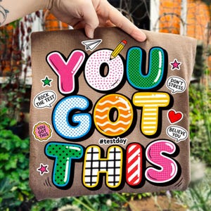 Retro Neon You Got This Testing Day PNG Teacher Test SVG Motivational Exam Shirt Design STAAR Final Digital File Download image 3