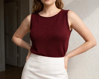 Lace Summer Crop Top Knitting Pattern Lightweight Tank (PDF Download)