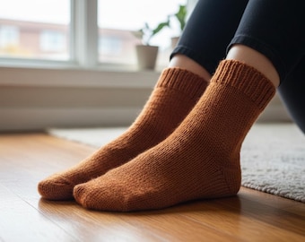 Tunisian Crochet Slipper Socks Pattern (PDF Download)