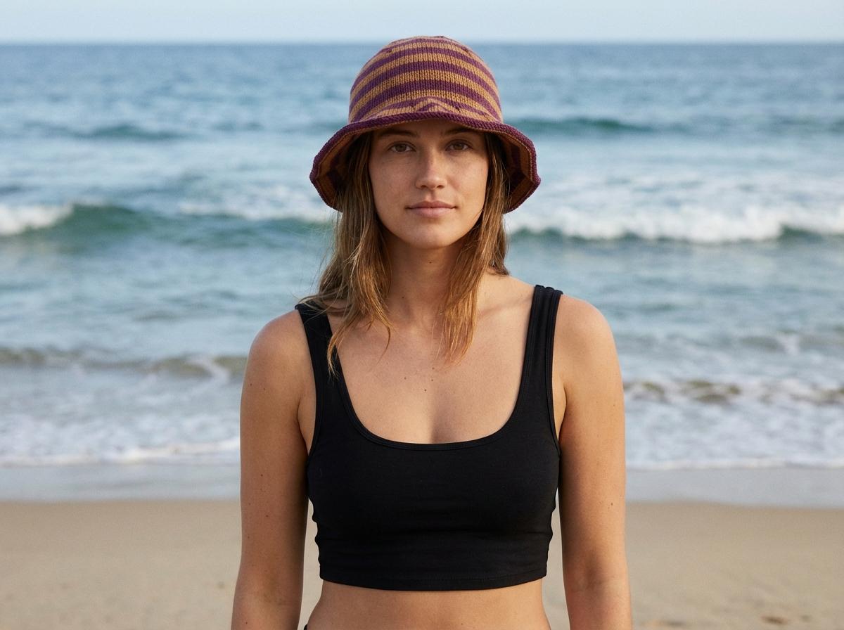 Knit Bucket Hat Striped Summer Sun Hat Knitting Pattern (PDF Download ...
