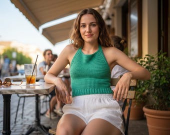 Crochet Halter Crop Top