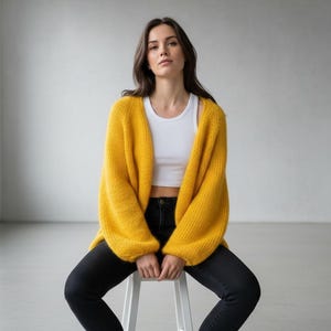 Oversized Raglan Knit Cardigan (PDF Download)