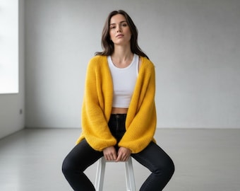 Oversized Raglan Knit Cardigan (PDF Download)