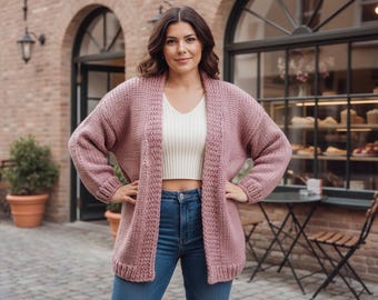 Knitting Oversized Cardigan Pattern (PDF Download)