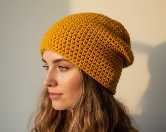 Slouchy Crochet Beanie Pattern (PDF Download)