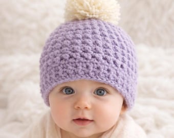 Crochet Puff Stitch Beanie Pattern