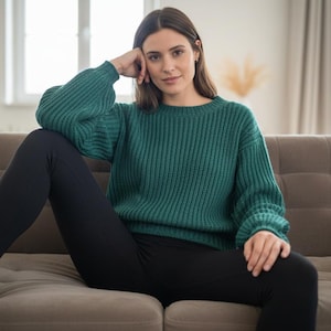 Patent Stitch Knit Sweater Pattern  (PDF Download)