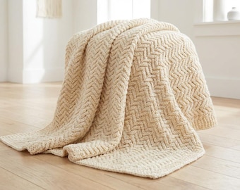 Crochet Herringbone Blanket Pattern (PDF Download)