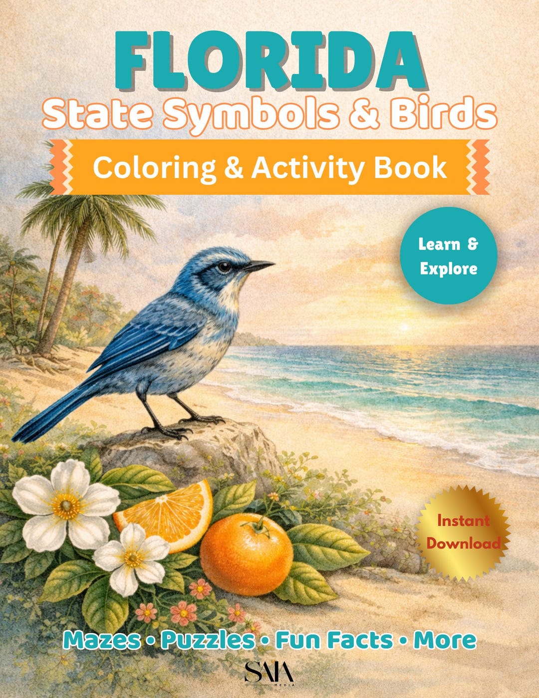Florida State Symbols Coloring and Activity Book Printable PDF | Kids ...