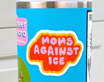 Moms Against Ice Bubble Letter Sticker