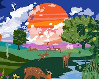 Love Letter to Kansas Mural GIANT oversized postcard, requires standard postage size