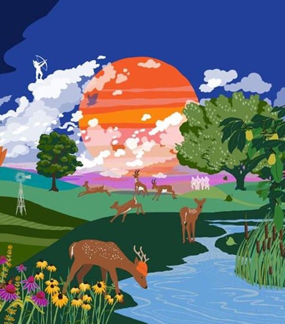 Love Letter to Kansas Mural GIANT oversized postcard, requires standard postage size