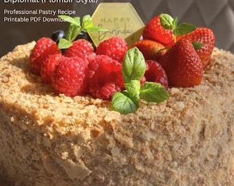 Napoleon Cream Recipe PDF – Plombir Style Diplomat – Mille-Feuille Inspired Filling – Professional Pastry Guide
