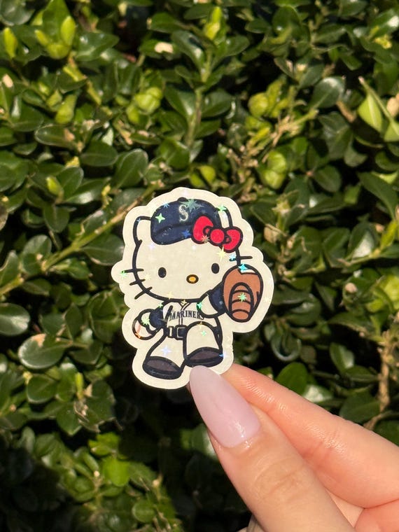 Kitty Seattle baseball Sticker holographic star vinyl sticker