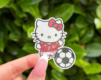 Kitty Canada soccer Sticker holographic star vinyl sticker