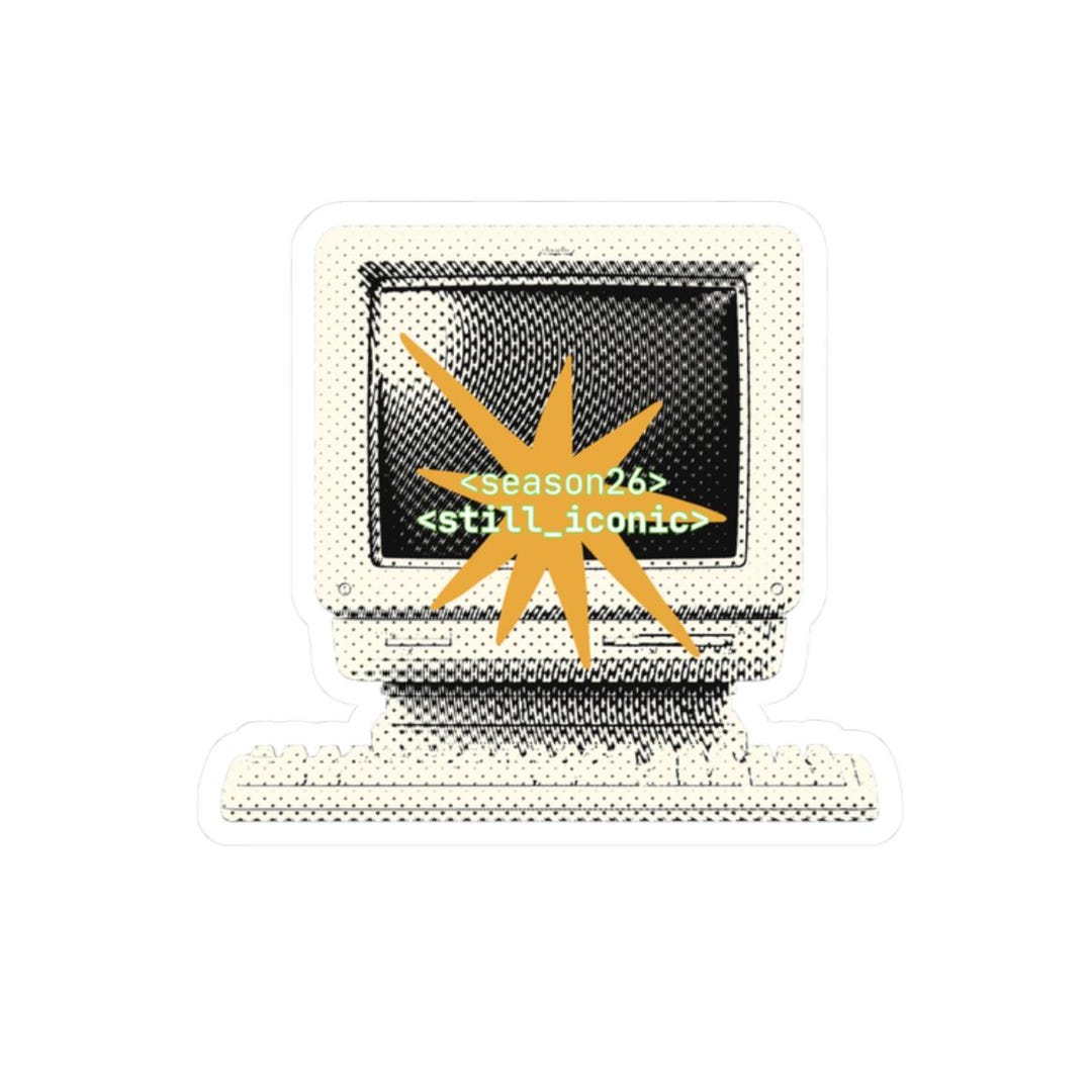 SEASON 26 STILL ICONIC Retro Computer Sticker | Vintage Monitor Kiss ...