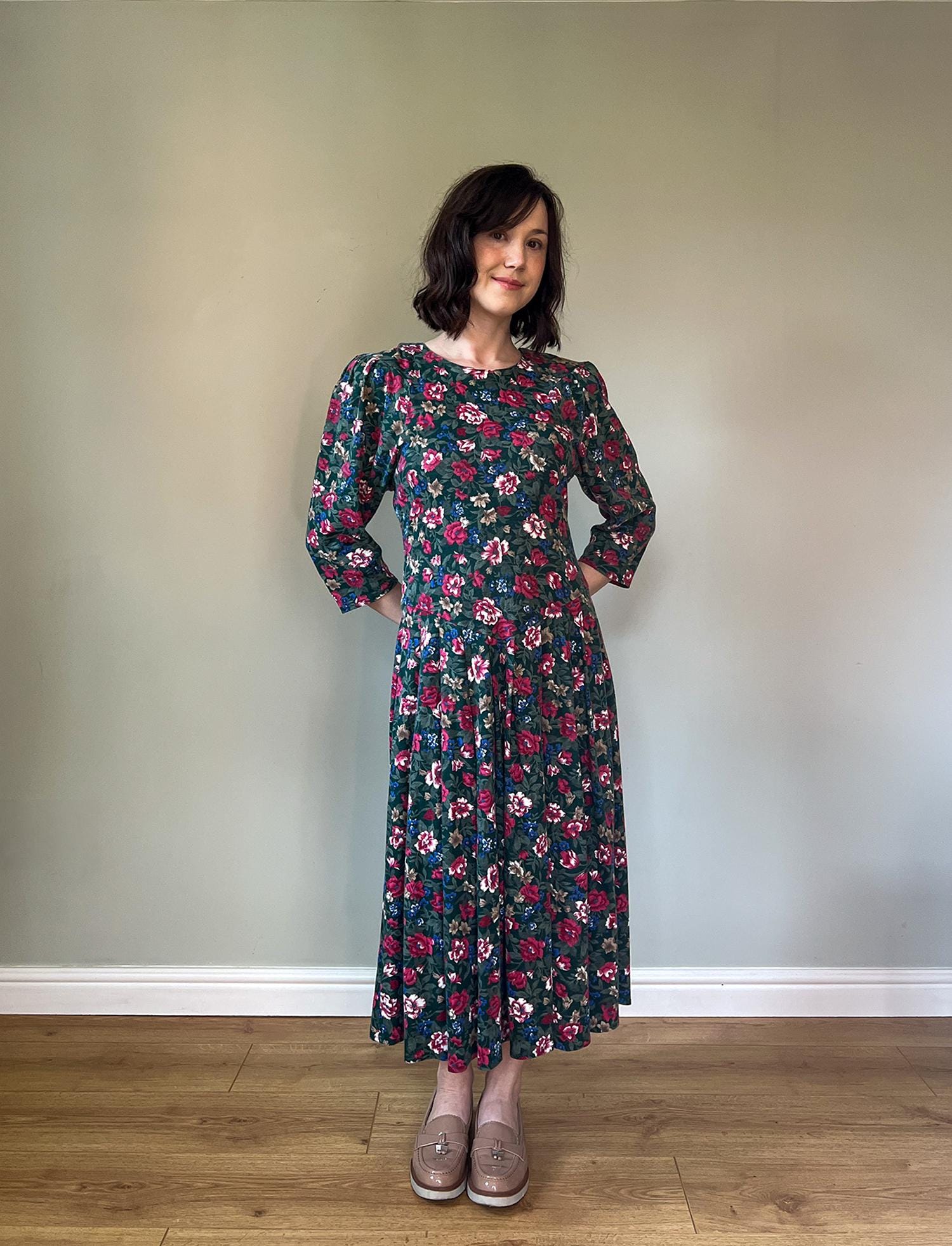 Green Drop Waist Dress - Etsy Canada