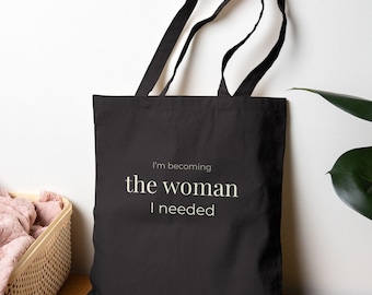 Empowering Tote Bag | Self Love Healing Quote Canvas Grocery Bag