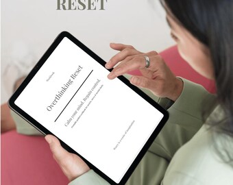 Overthinking Reset Workbook | Anxiety Relief Journal | Printable Mental Wellness Planner | Self Care Digital Download | Mindfulness Workbook