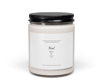 Heal Grow Glow Scented Soy Candle – Self Care, Wellness, Inspirational Gift