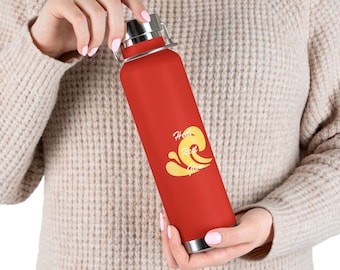 Heal Rest Glow Water Bottle 22oz | Copper Insulated Wave Logo Hydration Bottle