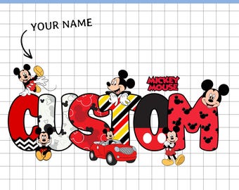Custom Mickey Name Art | Personalized Mickey Mouse PNG (Digital Download)