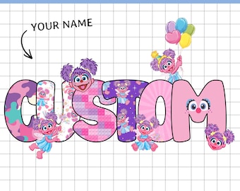Custom Sesame Street Abby Name PNG, Abby Cadabby Birthday Shirt Design, Elmo Party Theme