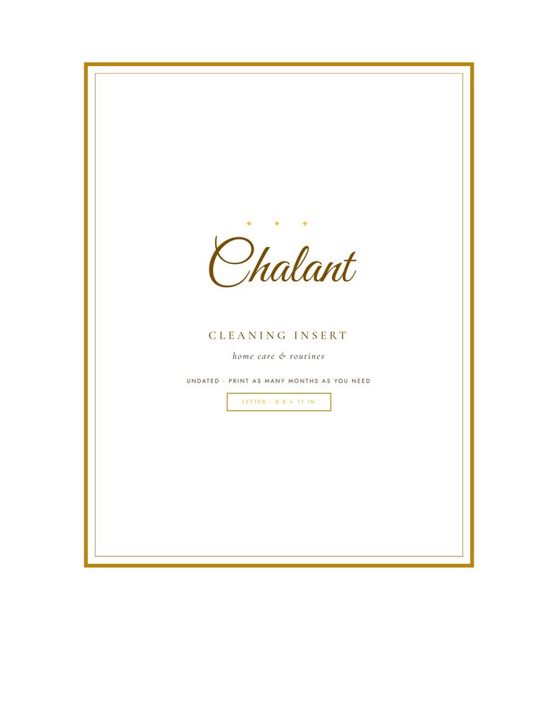 Cleanliness Cursive Cleaning Checklist Insert – Home Care Routines, Undated Letter (digital ...