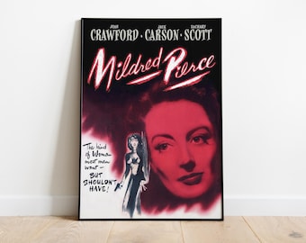 Póster de la película Mildred Pierce, lámina decorativa de cine negro clásico, decoración de cine vintage de Hollywood de los años 40, regalo para amantes del cine.