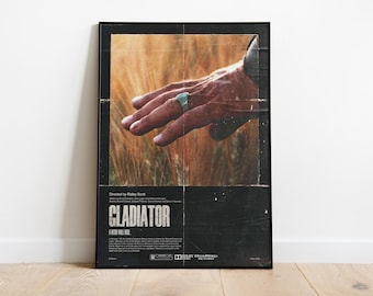 Gladiator Movie Poster Vintage Style, Epic Roman Film Wall Art Print, Classic Cinema Decor, Movie Lover Gift
