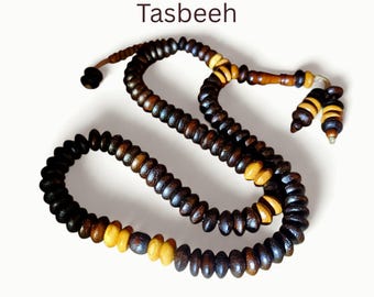 Tasbih de 100 cuentas de madera de olivo – Rosario islámico Misbaha para Dhikr Zikr, Tasbih musulmán hecho a mano, regalo de Tasbih de madera de olivo de primera calidad