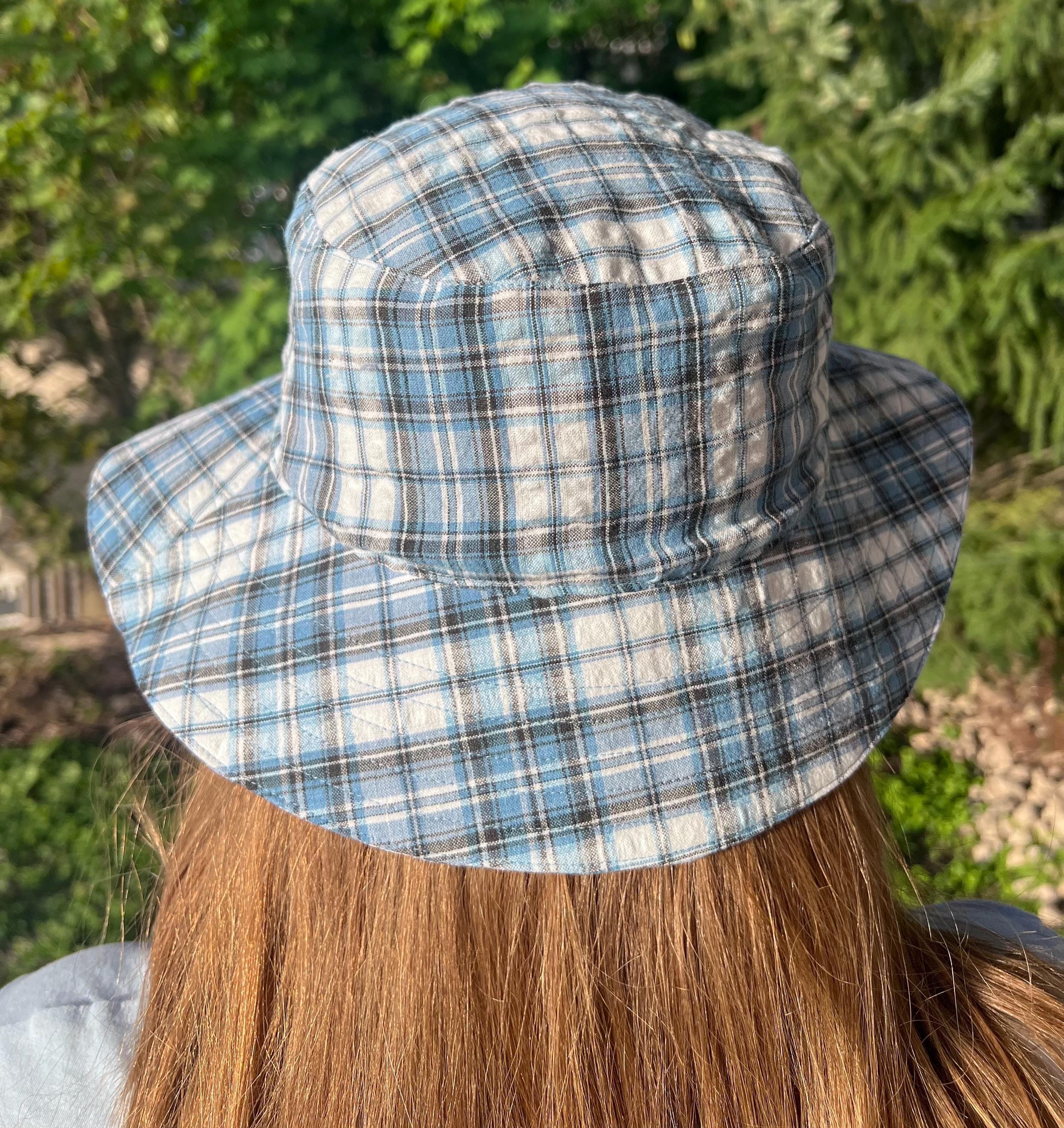 Vintage Browns of Bermuda 80s Tartan Plaid Bucket Hat Blue‎ Wool Made in Ireland Tartan Bucket Hat - Etsy Canada main image 3