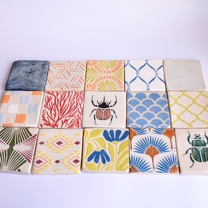 Decorative Ceramic Accent Tiles – Hand Painted Backsplash  – Choose Your Pattern